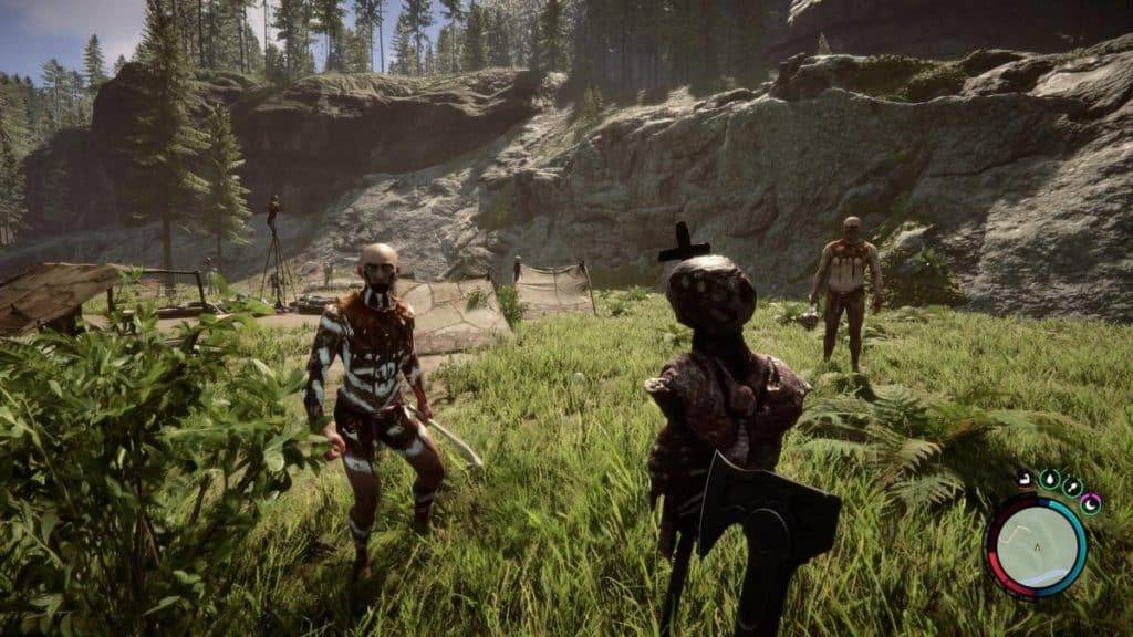 Sons Of The Forest Kelvin en train de collecter dans Sons Of The Forest