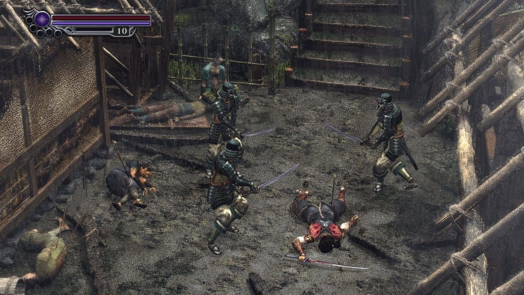 Onimusha: Way of the Sword Combat de boss mis en scène dans Onimusha: Way of the Sword
